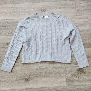 DKNY Jeans Gray Cable Knit Sweater Womens Medium Lightweight